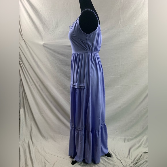 Blue Boho Solid Ruffle Hem Cami Dress - Picture 8 of 10